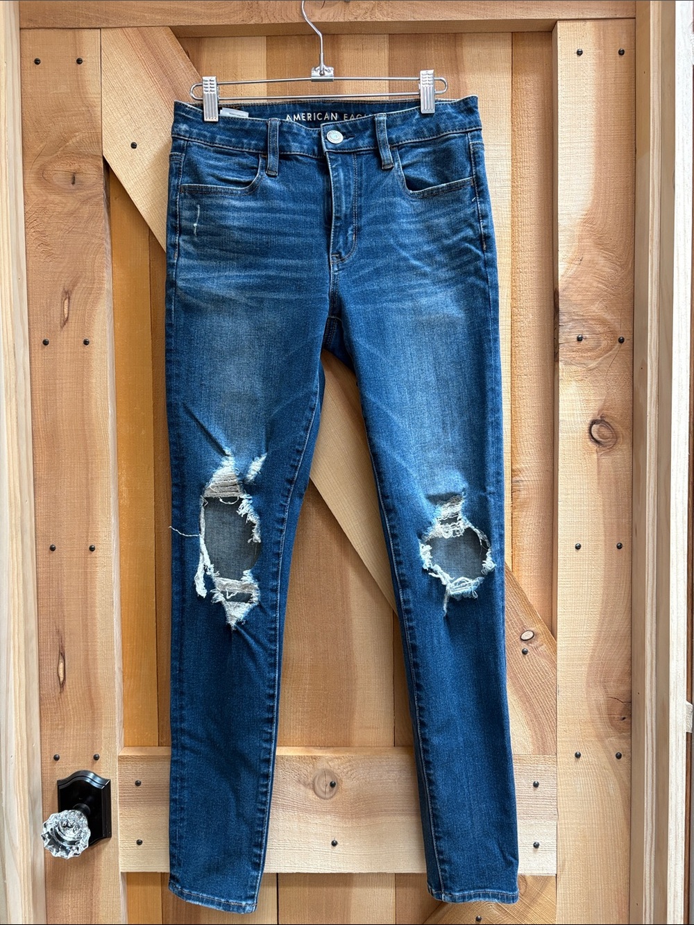 American Eagle Outfitters Skinny Distressed Jeans - Blue